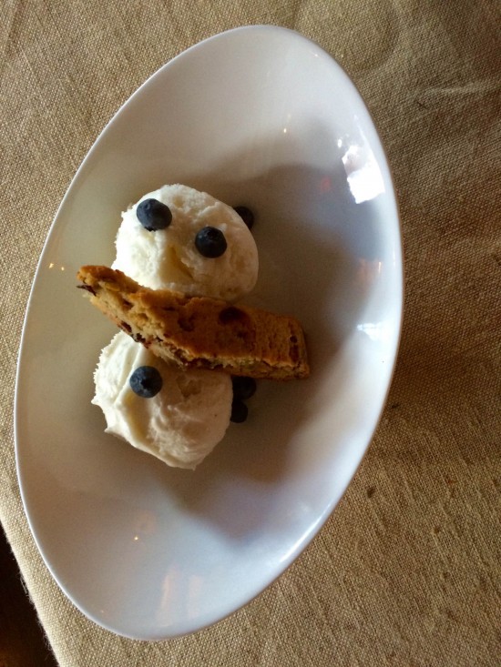 We found Frosty! On a plate (Gelato)