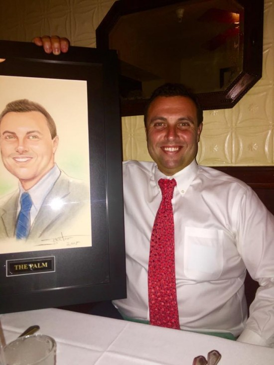 Fred Bollaci honored with Palm Restaurant Caricature