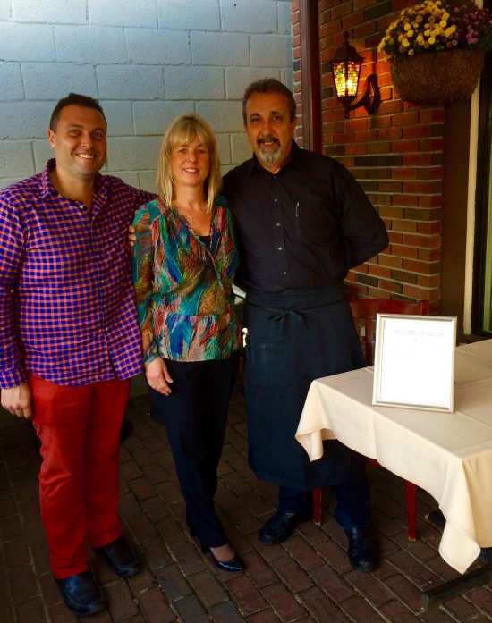 Fred Bollaci with Andre and Mary Iodice, owners of Finalmente Trattoria