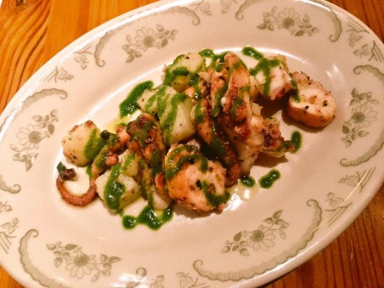 Octopus and potato salad with Salsa Verde 